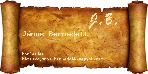 János Bernadett névjegykártya