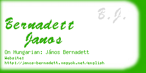 bernadett janos business card